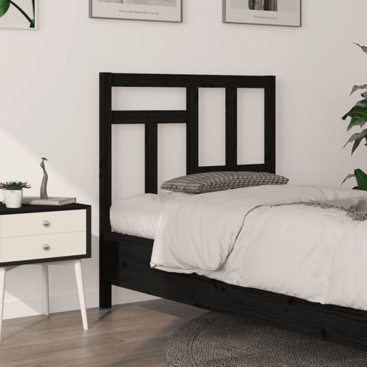 Cabeceira - Cabeceira de cama 95,5x4x100 cm pinho maciço preto