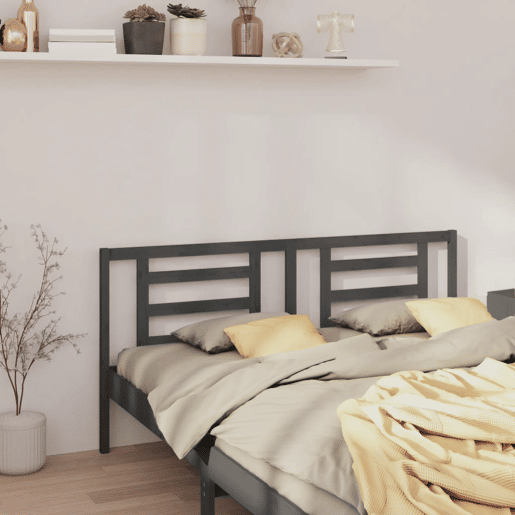 Cabeceira - Cabeceira de cama 186x4x100 cm pinho maciço cinzento