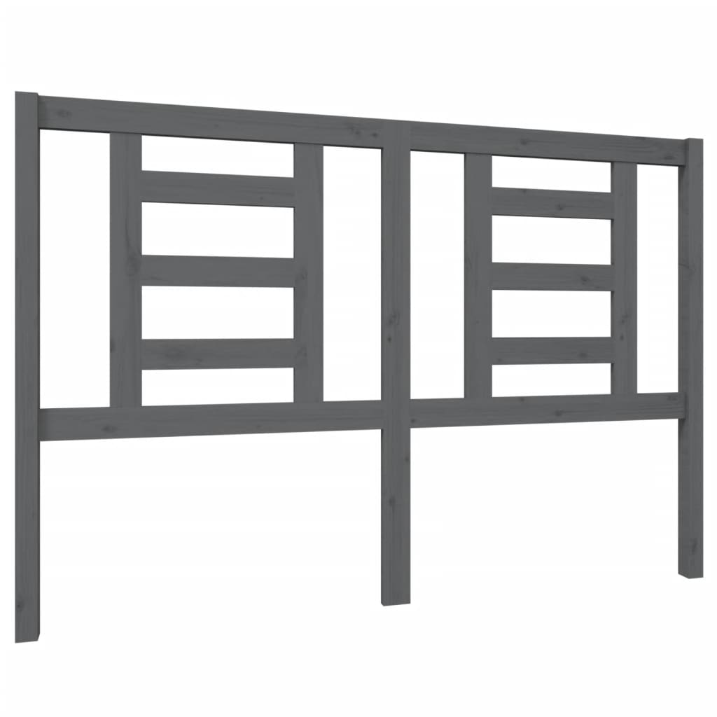 cabecero cama - mueble cabecero madera maciza de pino gris 146x4x100 cm