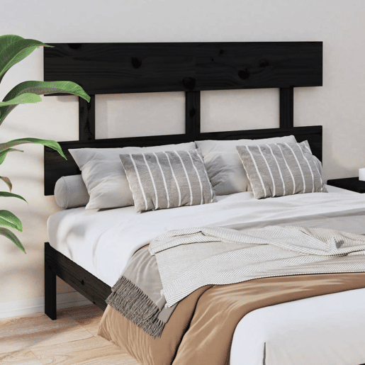 Cabeceira - Cabeceira de cama 144x3x81 cm pinho maciço preto