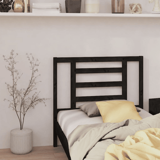 Cabeceira - Cabeceira de cama 96x4x100 cm pinho maciço preto