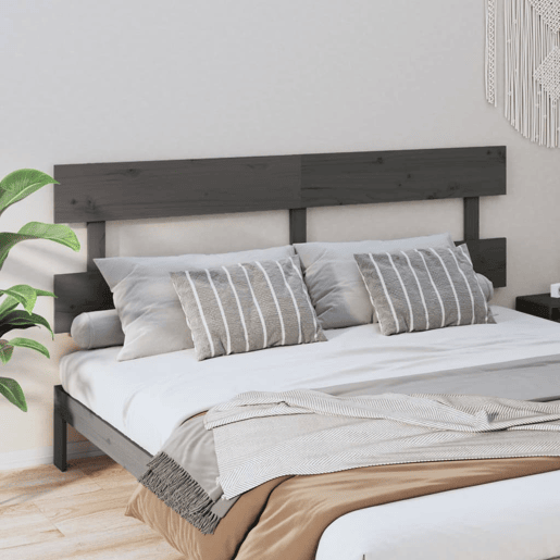 Cabeceira - Cabeceira de cama 204x3x81 cm pinho maciço cinzento