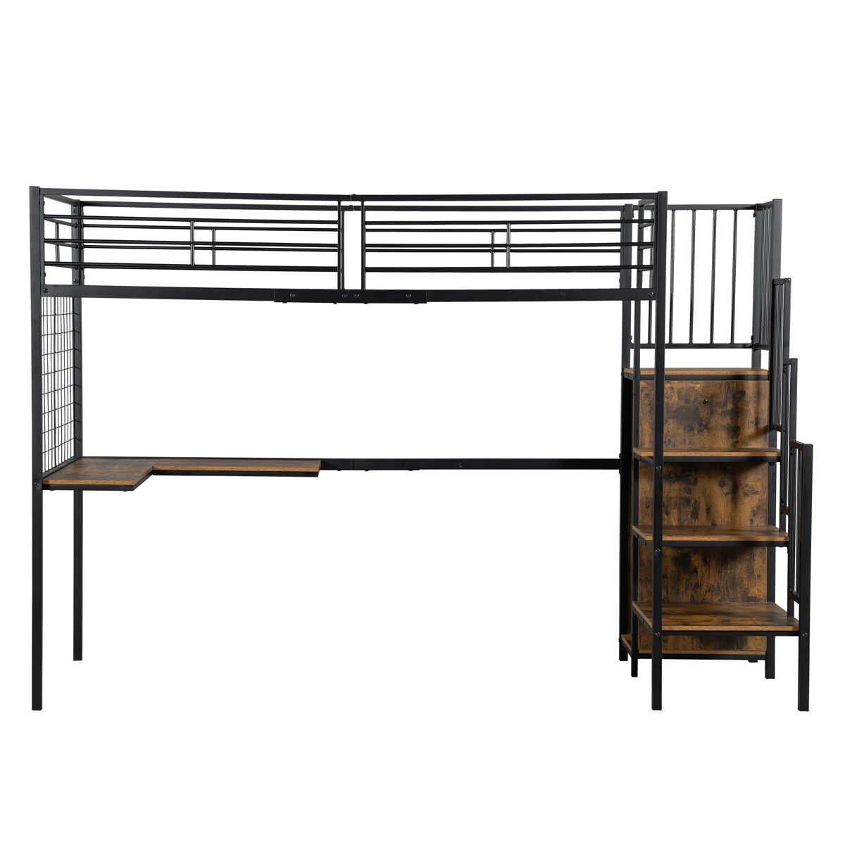 Cama alta para niños 95x254 Negro
