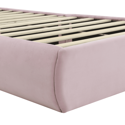 Cama individual 90x200cm - Cama com orelhas de coelho, fitas de luz quente ajustáveis, 2 bancos com arrumação - Rosa