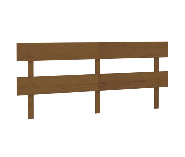Cabecero cama - mueble cabecero madera maciza de pino marrón miel 204x3x81 cm