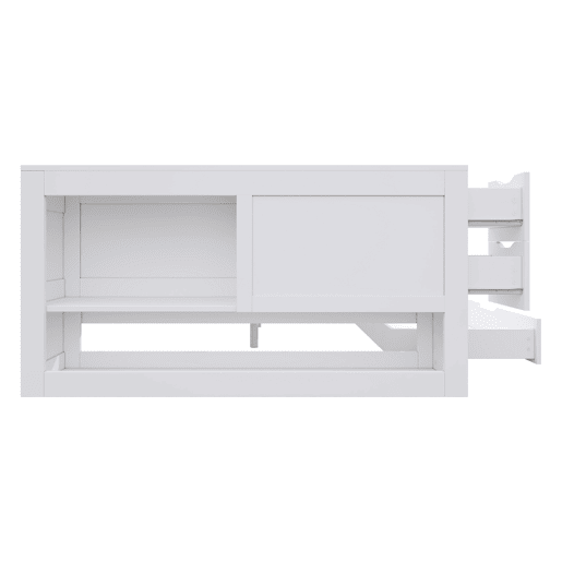 Cama infantil 140x200 - multifuncional com arrumação, gavetas e prateleiras - branco