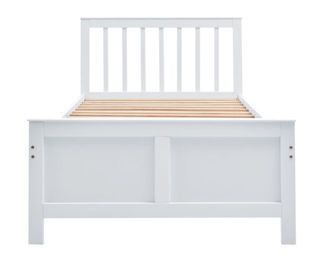 Cama de madera 90x200cm - cama individual, juvenil o para adultos, con cajones de almacenamiento - blanca