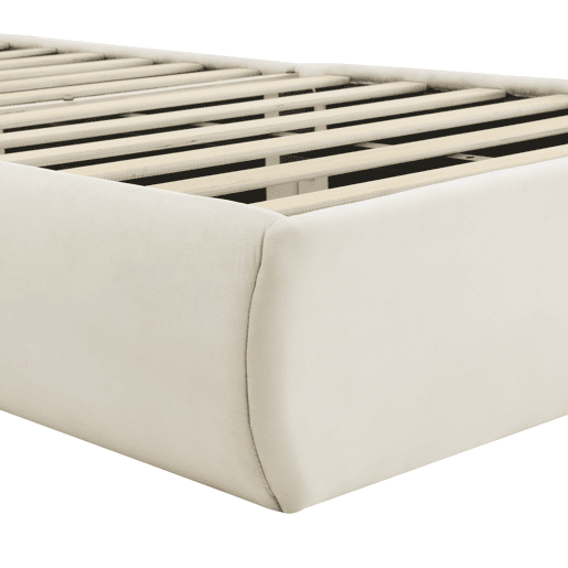 Cama individual 90x200 cm - com orelhas de coelho, luz quente regulável, dois bancos com arrumação - Bege
