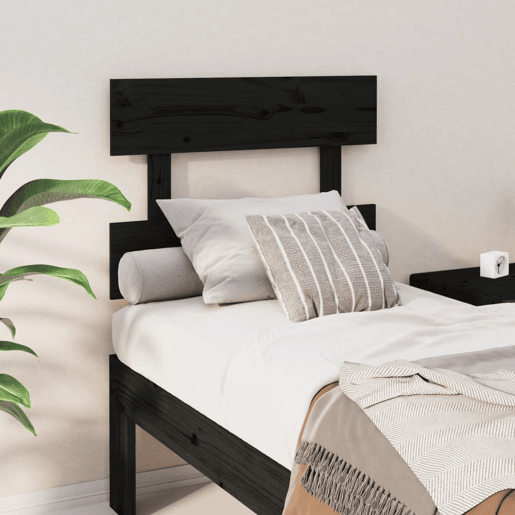 Cabeceira - Cabeceira de cama 103,5x3x81 cm pinho maciço preto