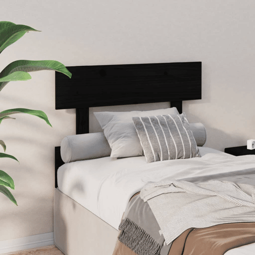 Cabeceira - Cabeceira de cama 103,5x3x81 cm pinho maciço preto