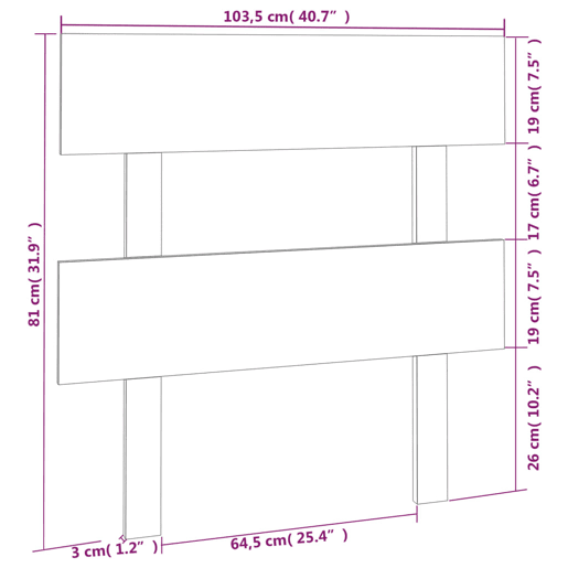Cabeceira - Cabeceira de cama 103,5x3x81 cm pinho maciço preto