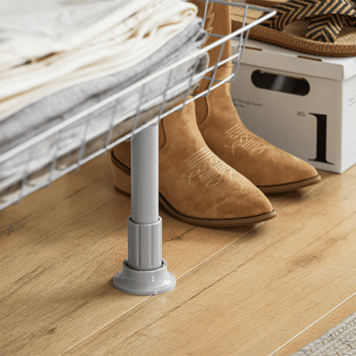 SoBuy Cabide Telescópico Resistente - Roupeiro Aberto Ajustável com Varões e Prateleiras para QuartoVestiário, Cinza, KLS04-II-HG