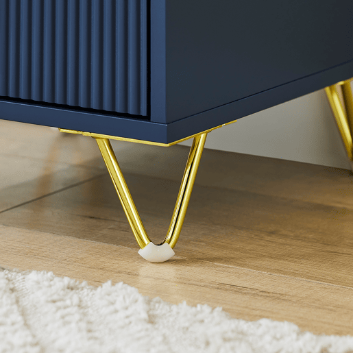 SoBuy Mesa de cabeceira com 2 gavetas, mesa de apoio moderna para quarto e sala, azul, 40 x 40 x 47 cm, FBT115-B