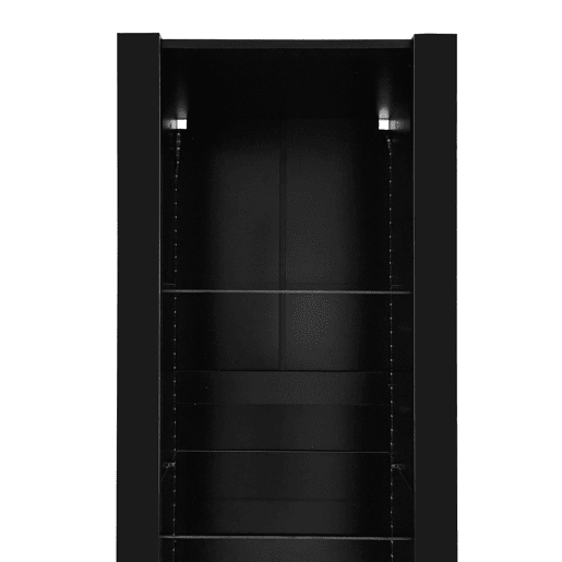 Vitrine preta alta 55×38×166 cm - com iluminação LED, 3 prateleiras de vidro Vitrine preta alta 55×38×166 cm - com iluminação LED, 3 prateleiras de vidro