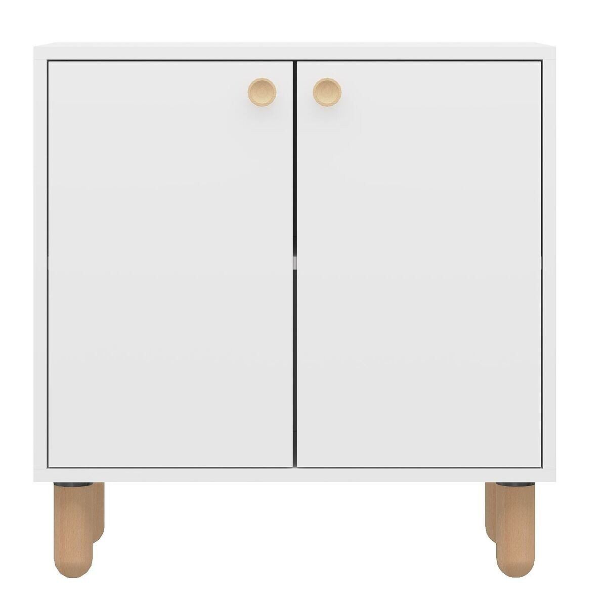 Pequeño buffet de 2 puertas con patas de haya maciza l72 cm - lina