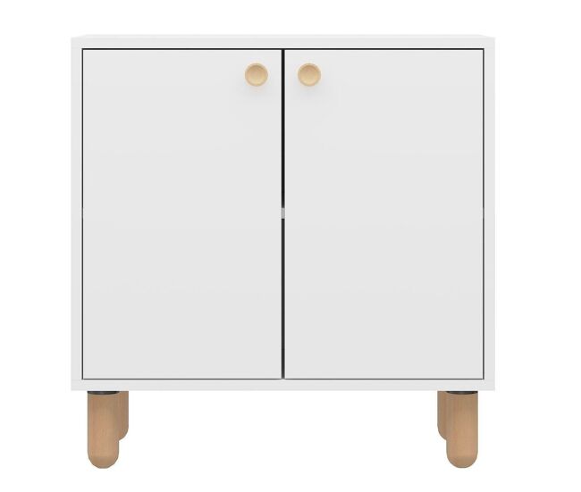 Pequeño buffet de 2 puertas con patas de haya maciza l72 cm - lina