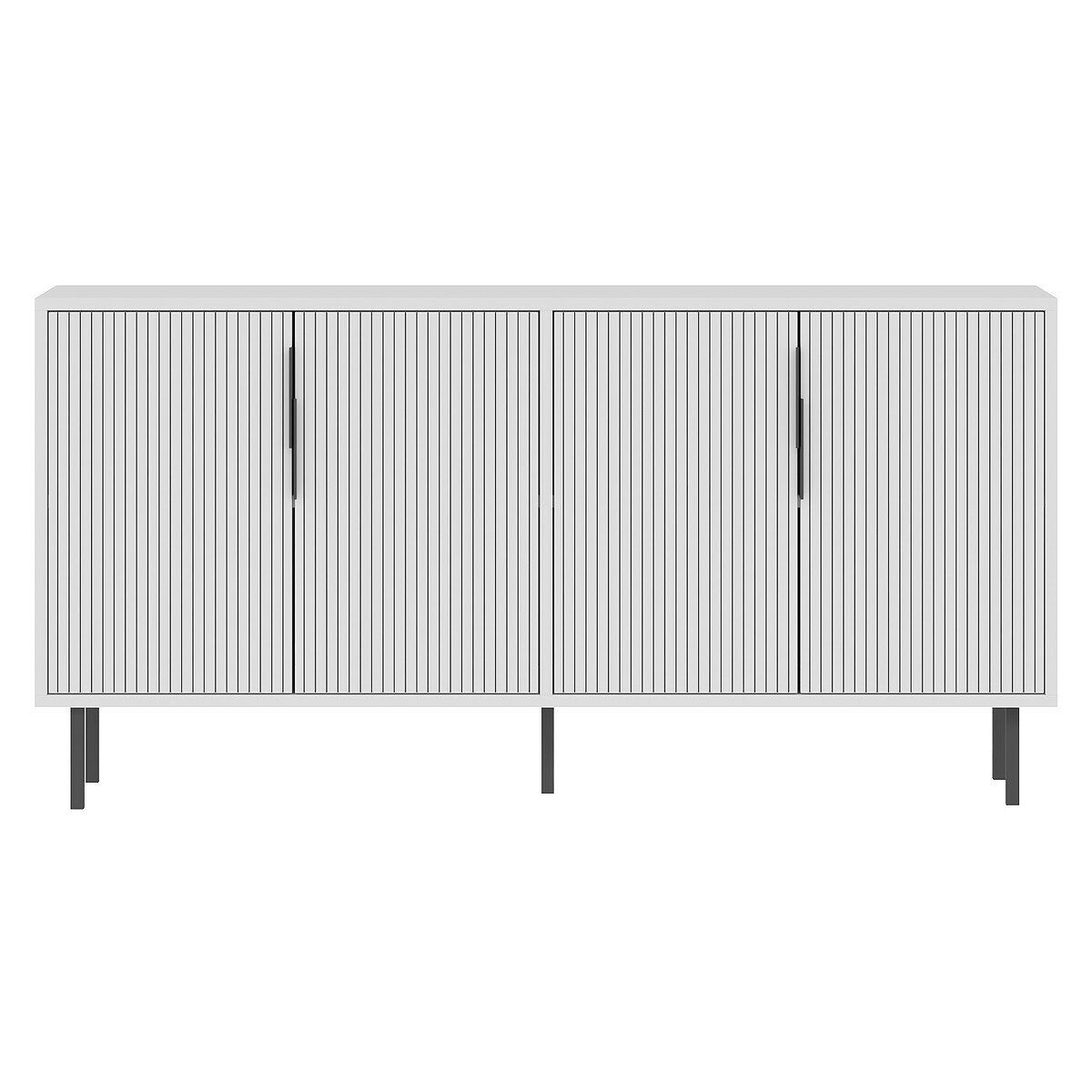 Buffet de 4 puertas estriadas l150 cm - clara