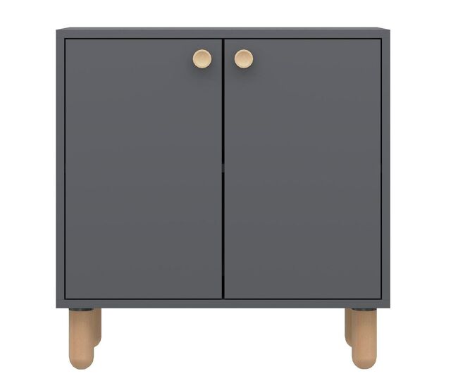 Pequeño buffet de 2 puertas con patas de haya maciza l72 cm - lina