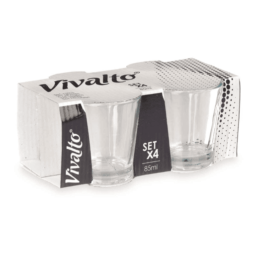 Conjunto de 4 copos para café coleção VIVALTO