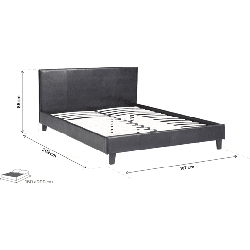 Cama Lina - 160 x 200 cm - Preto