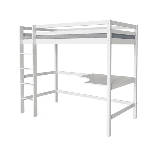 Cama infantil mezanino com secretária u201CAngélau201D 90 x 190 cm - Branco