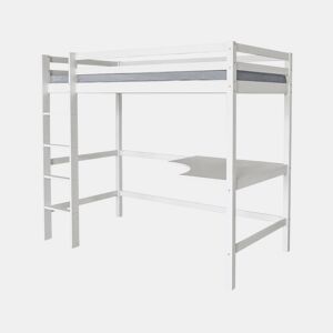 Cama infantil mezanino com secretária u201CAngélau201D 90 x 190 cm - Branco
