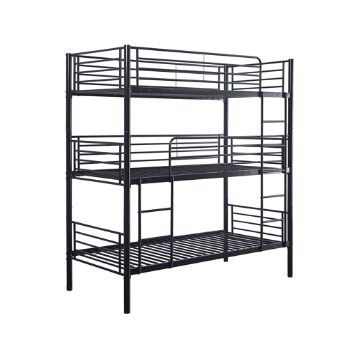 Beliche triplo de metal HAVIN - 90 x 190 cm - Preto