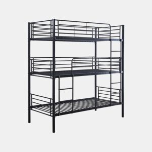 Beliche triplo de metal HAVIN - 90 x 190 cm - Preto