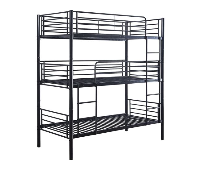 Litera metálica triple "havin" - 90 x 190 cm - negro