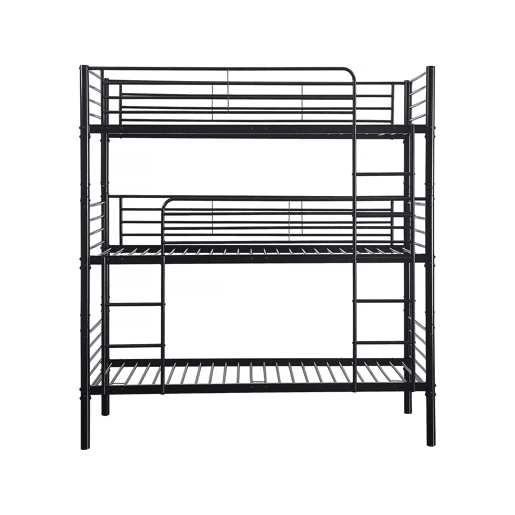 Beliche triplo de metal HAVIN - 90 x 190 cm - Preto