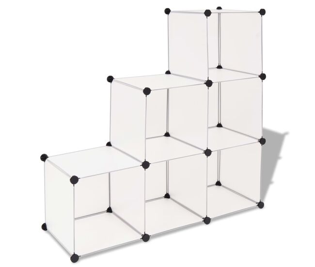 Vidaxl estantería de cubos con 6 compartimentos blanco
