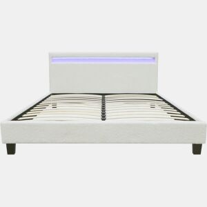 Cama atoalhada com LED Maria 160 x 200 cm - Creme