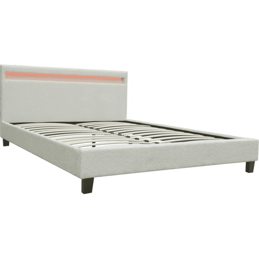 Cama atoalhada com LED Maria 160 x 200 cm - Creme