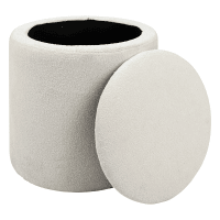 Pufe tronco encaracolado branco Kaydi
