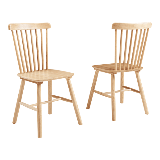 Conjunto de 2 cadeiras de jantar Karmoy 89x46x52 cm madeira Natural en.casa