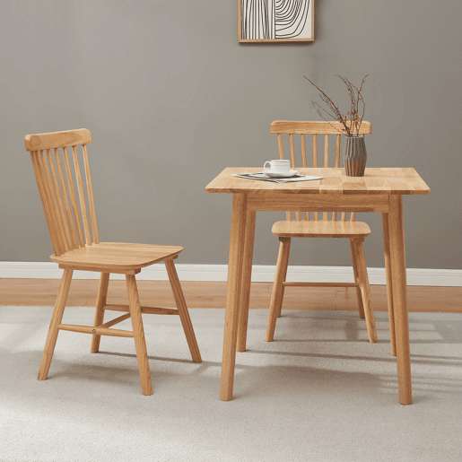 Conjunto de 2 cadeiras de jantar Karmoy 89x46x52 cm madeira Natural en.casa