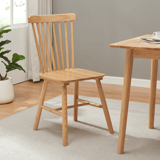 Conjunto de 2 cadeiras de jantar Karmoy 89x46x52 cm madeira Natural en.casa