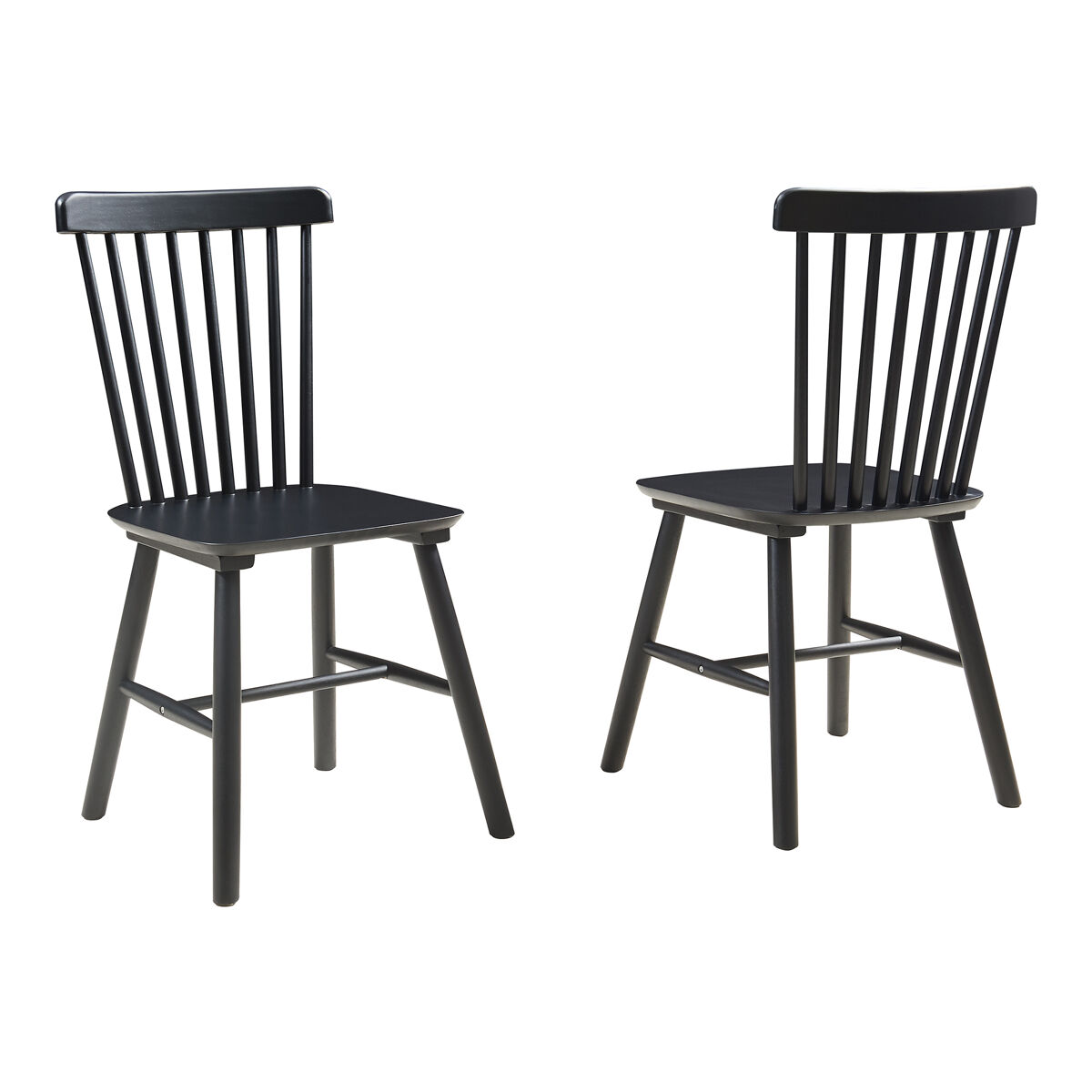 Set de 2 sillas de comedor karmoy madera de caucho 89x46x52 cm negro [en.casa]