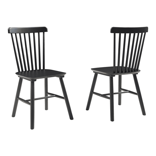 Conjunto de 2 cadeiras de jantar Karmoy 89x46x52 cm madeira Preto en.casa
