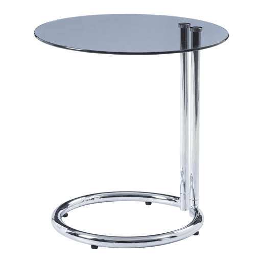 Mesa de apoio Ylivieska redondo vidro metal 46xØ45 cm cromadavidro cinzento en.casa
