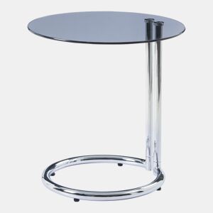 Mesa de apoio Ylivieska redondo vidro metal 46xØ45 cm cromadavidro cinzento en.casa