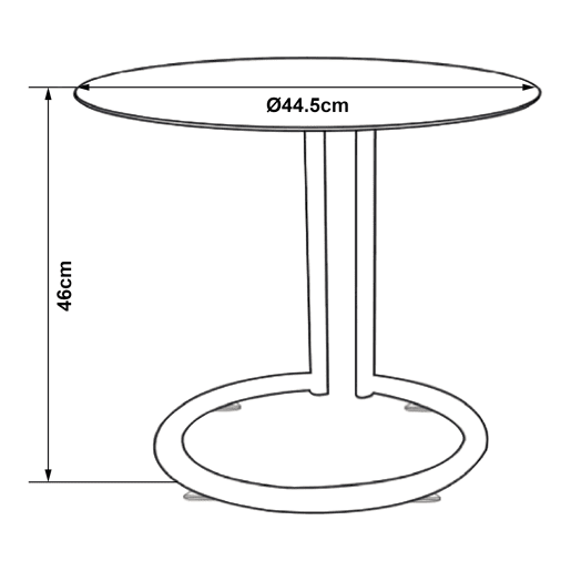 Mesa de apoio Ylivieska redondo vidro metal 46xØ45 cm cromadavidro cinzento en.casa