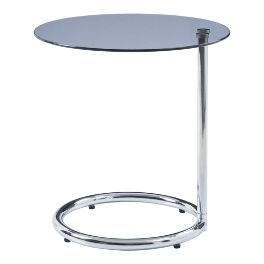 Mesa de apoio Ylivieska redondo vidro metal 46xØ45 cm cromadavidro cinzento en.casa