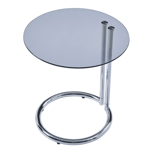 Mesa de apoio Ylivieska redondo vidro metal 46xØ45 cm cromadavidro cinzento en.casa