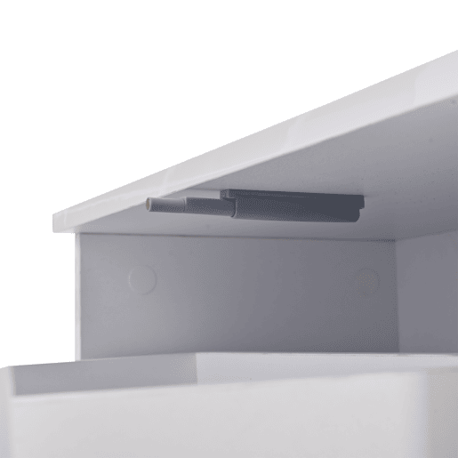 Mesa de centro 100x50x40 cm - Mesa de café ajustável com arrumação oculta, mesa auxiliar com luz LED, mesa de sala com gaveta - Branca
