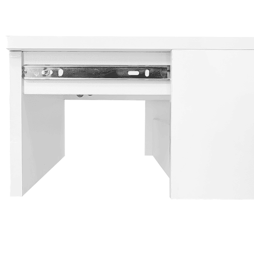 Mesa de centro elevável 100x50x45 cm - Com LED, superfície elevável e design deslizante lateral, elevação hidráulica e armazenamento - Branco