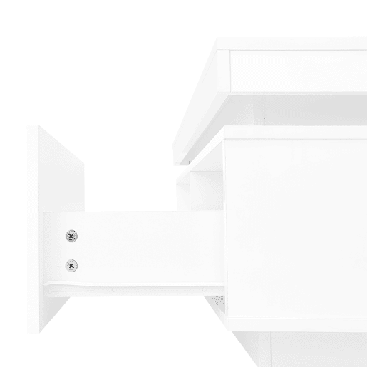 Mesa de centro moderna de alto brilho 100x50x40,3 cm - Mesa elegante com iluminação LED, gaveta e capacidade de carga de 50 kg