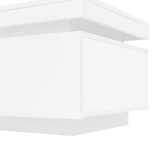 Mesa de centro moderna de alto brilho 100x50x40,3 cm - Mesa elegante com iluminação LED, gaveta e capacidade de carga de 50 kg