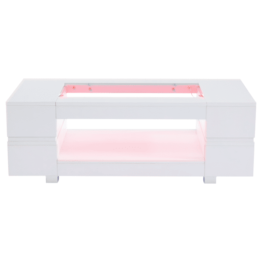 Mesa de centro LED - Controlo por aplicação Bluetooth - Branca Mesa de centro LED - Controlo por aplicação Bluetooth - Branca
