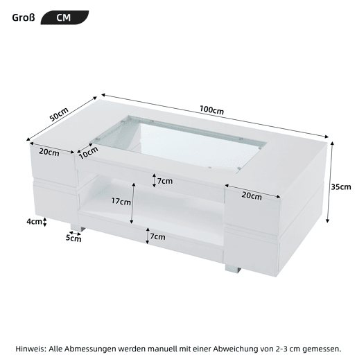 Mesa de centro LED - Controlo por aplicação Bluetooth - Branca Mesa de centro LED - Controlo por aplicação Bluetooth - Branca